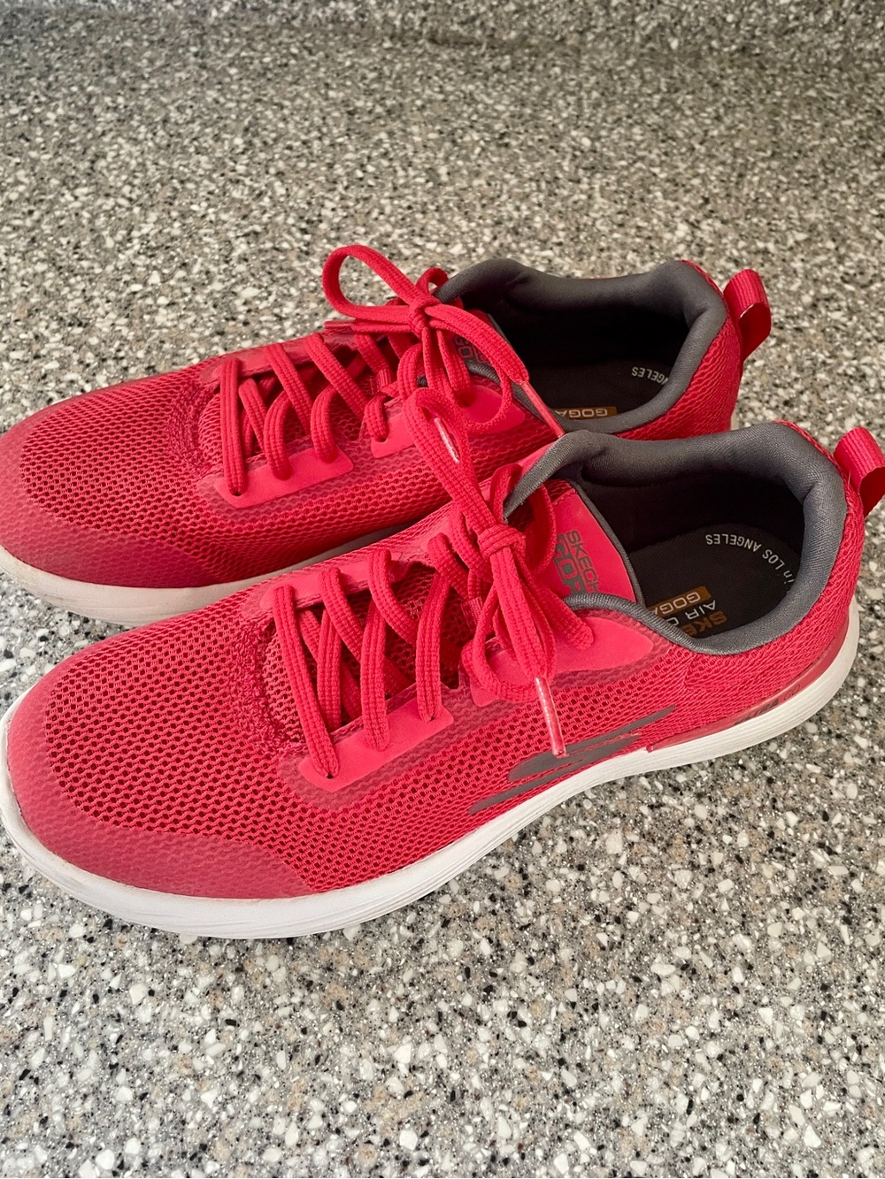 Skechers Go Run Red Mesh Lace-Up Athletic Sneakers Size M8.5 W10